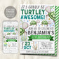 Turtle Birthday Invitation Editable Template