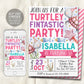 Turtle Turtley Fintastic Birthday Invitation Editable Template