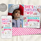 Turtle Second Birthday Invitation With Photo Editable Template