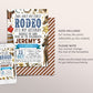 Second Rodeo Birthday Invitation Editable Template, Cowboy Saddle Up Wild West 2nd Birthday Party Invite, Ranch Southwestern Western Evite