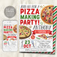 Pizza Making Party Birthday Invitation Editable Template