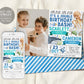 Under The Sea Joint Siblings Birthday Invitation With Photo Editable Template