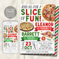 Pizza Party Joint Siblings Birthday Invitation Editable Template