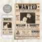 Wanted Poster Joint Siblings Invitation With Photo Editable Template