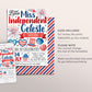 4th of July Birthday Invitation Editable Template, Little Miss Independent Patriotic Party Invite, Little Firecracker Red White Blue Evite