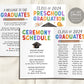 Preschool Graduation Program Editable Template, Pre-K Ceremony Program Child Care Learning Center, Pamphlet Booklet Daycare Commencement