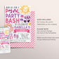 Pool Party Birthday Invitation Editable Template, Summer Tropical Swimming Pool Party Invite, Girl Splish Splash Pad End Of School Evite