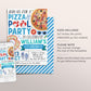 Pizza Pool Party Birthday Invitation Editable Template, Summer Swimming Pool Pizza Party Bash Invite, Boy Tropical End Of School Evite