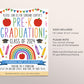 Pre-K Graduation Invitation Flyer Editable Template, PreK Kindergarten Class Graduation Announcement, Graduation Ceremony Invite Evite