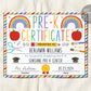 Pre-K Graduation Diploma Editable Template