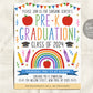 Pre-K Graduation Ceremony BUNDLE Editable Template, Preschool Kindergarten Class Graduation Certificate, Graduation Invitation Invite Evite