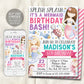 Mermaid Pool Party Birthday Invitation Editable Template