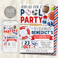 Sports Pool Party Birthday Invitation Editable Template