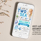 Two The Sea Second Birthday Invitation Editable Template, Boy Unisex Under The Sea 2nd Birthday Party Invite, Aquarium Trip Ocean Evite