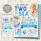 Two The Sea Second Birthday Invitation Editable Template