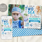 Two The Sea Second Birthday Invitation With Photo Editable Template