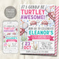 Turtle Birthday Invitation Editable Template