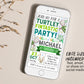 Turtley Fintastic Birthday Invitation With Photo Editable Template, Sea Turtle Birthday Party Invite, Under the Sea Pool Party Ocean Evite