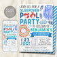 Sleepover Pool Party Birthday Invitation Editable Template