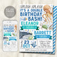 Under The Sea Joint Siblings Birthday Invitation Editable Template