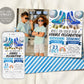 Roller Skating Joint Siblings Double Birthday Invitation Editable Template