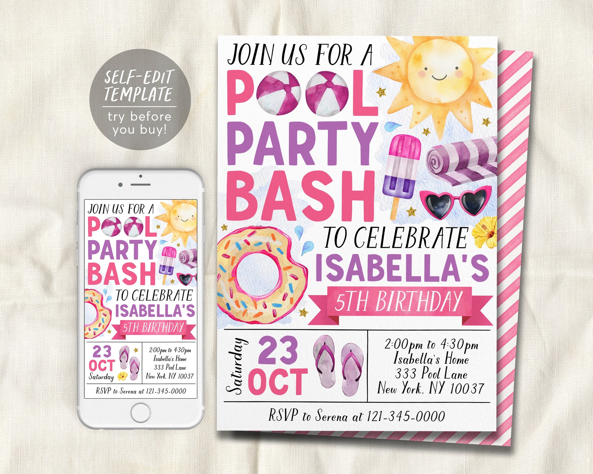 Pool Party Birthday Invitation Wording