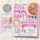 Pizza Pool Party Birthday Invitation Editable Template