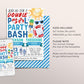 Pool Party Joint Siblings Birthday Invitation Editable Template, Summer Brothers Twins Boys Swimming Pool Party Invite, End Of School Evite