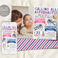 Astronaut Joint Siblings Double Birthday Invitation With Photo Editable Template