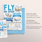 Airplane Joint Siblings Birthday Invitation Editable Template, Twins Boys Fly On Over Birthday Party Invite, Aviation Plane Theme Evite