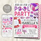 Volleyball Pool Party Birthday Invitation Editable Template