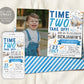 Airplane 2nd Birthday Invitation With Photo Editable Template