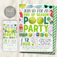 Tennis Pool Party Invitation Editable Template