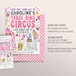 Carnival 3rd Birthday Invitation Editable Template, Three Ring Circus Circus Theme Third Birthday Party Invite, Circus Tent Popcorn Evite