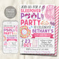 Sleepover Pool Party Birthday Invitation Editable Template