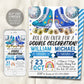 Roller Skating Joint Siblings Double Birthday Invitation Editable Template