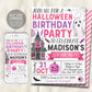 Halloween Birthday Invitation Editable Template