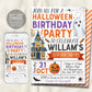 Halloween Birthday Invitation Editable Template, Ghost Party Invite, Kids Spooktacular Halloween Costume Party Evite, Haunted House