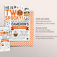 Two Spooky Halloween Birthday Invitation Editable Template, Unisex Ghost Spooky 2nd Birthday Party Invite Spooktacular Costume Party Evite