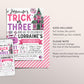 Trick or Three Halloween 3rd Birthday Invitation Editable Template, Girl Ghost Spooky Third Birthday Party Invite Spooktacular Party Evite