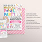 Unicorn Birthday Pool Party Invitation Editable Template, Girl Magical Splish Splash Party Invite, Unicorns Rainbow Swimming Summer Evite