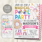 Unicorn Birthday Pool Party Invitation Editable Template