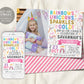 Unicorn Rainbow Birthday Invitation With Photo Editable Template