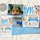 Outer Space Birthday Invitation With Photo Editable Template