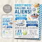 UFO Alien Joint Siblings Birthday Invitation Editable Template