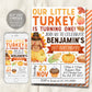 Little Turkey First Birthday Invitation Editable Template