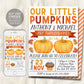 Our Little Pumpkins Joint Twins First Birthday Invitation Editable Template