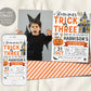 Trick or Three Halloween 3rd Birthday Invitation With Photo Editable Template