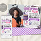 Witch Birthday Invitation With Photo Editable Template