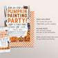 Halloween Pumpkin Painting Party Invitation Editable Template, Kids Halloween Pumpkin Art Party Night Invite, Halloween Celebration Evite